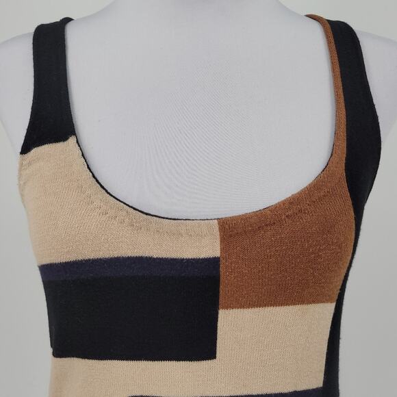 Diane Von Furstenberg Geometric Sweater Tank Top Silk Cotton Euro Summer‎ Sz S - Picture 3 of 6